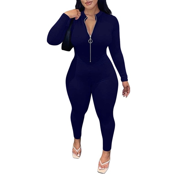 Pants - Sexy Bodycon Casual Long Sleeve Jumpsuit
